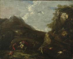 Роза Сальватор 1615, близ Неаполя – 1673, Рим. Нападение разбойников в горах. Поступила в 1962; ранее ГМТР с 1944 (из коллекции А.Ф. Лихачева)